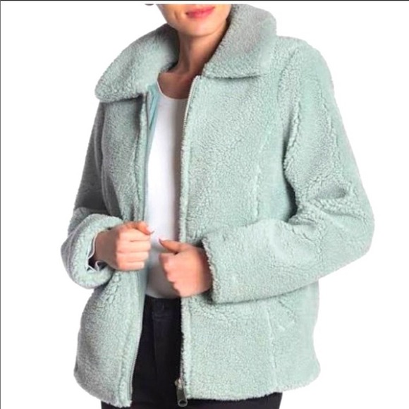 Sebby Mint Green / Blue Teddy Zip Jacket Small - Picture 1 of 10